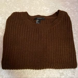 Forever 21 Brown Waffle Knit Pull Over Sweater